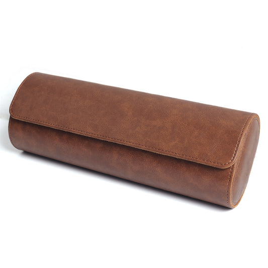 Brown Leather watch rolls with 4 Slots