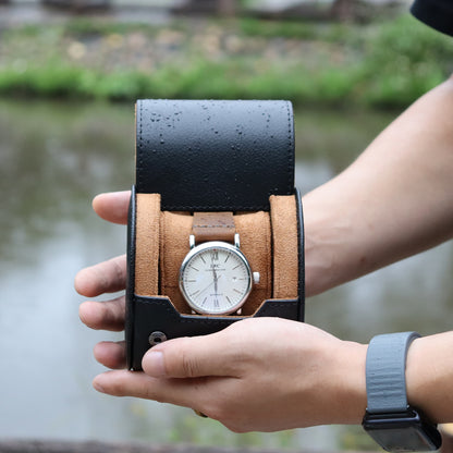 CSLRN Black Genuine Leather Watch Rolls