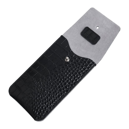 CSLRN Black Crocodile-Embossed Full-Grain Leather Watch Pouch | Handcrafted, Custom Logo Interior