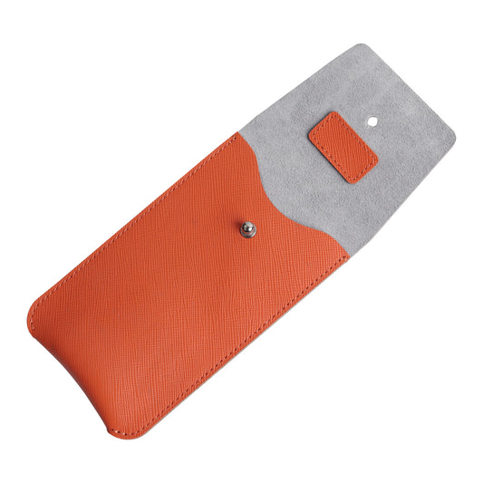 CSLRN Orange Saffiano Full-Grain Leather Watch Pouch | Handcrafted, Custom Logo Interior