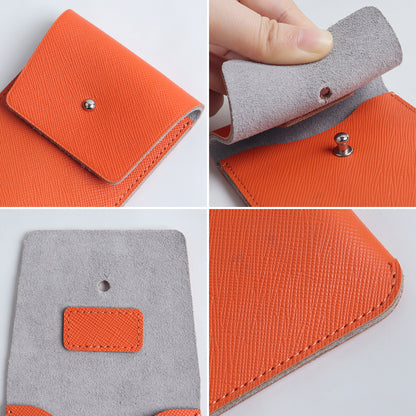 CSLRN Orange Saffiano Full-Grain Leather Watch Pouch | Handcrafted, Custom Logo Interior