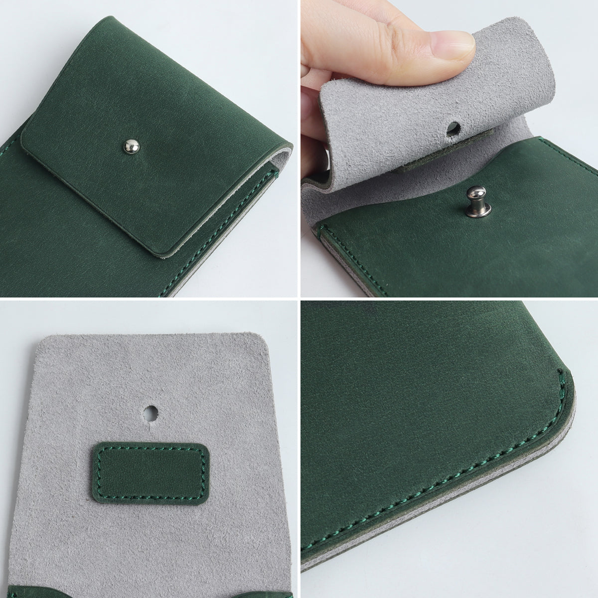 Hunter Green Full Grain Leather Watch Pouch