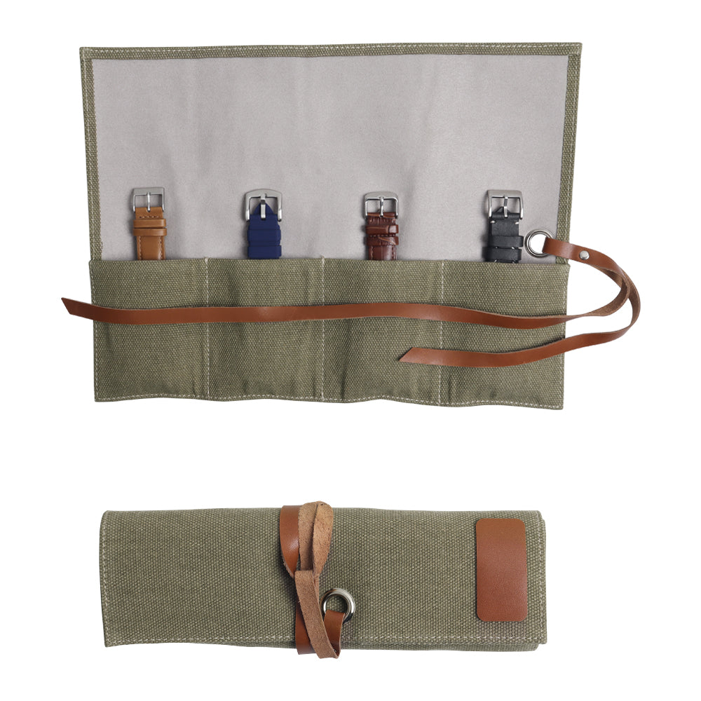 CSLRN Green Canvas Watch Rolls