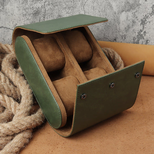 Green Leather Watch Rolls